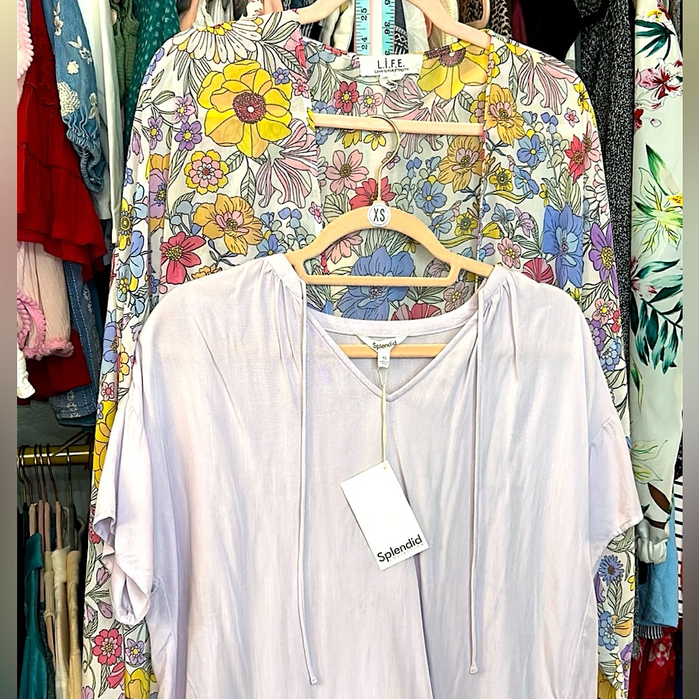 Splendid Light Purple Blouse And Kimono